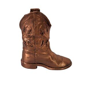 Vintage Childs Bronzed in Copper Western Cowboy Boot Decorative